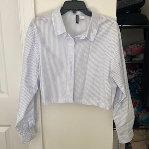 H&M Divided crop button up long sleeve